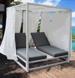 SNOW DAYBED GRAY ALUMINIUM GRAY TEXTILENE WHITE CURTAINS 14674  SNOW ΚΡΕΒΑΤΙ - ΞΑΠΛΩΣΤΡΑ ΚΗΠΟΥ ΓΚΡΙ ΑΛΟΥΜΙΝΙΟ ΓΚΡΙ ΥΦΑΣΜΑ ΛΕΥΚΕΣ ΚΟΥΡΤΙΝΕΣ 14674